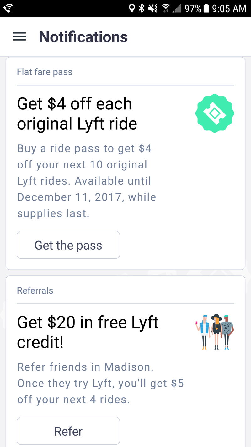 Illustration for article titled Lyft is making me bug out over notifications
